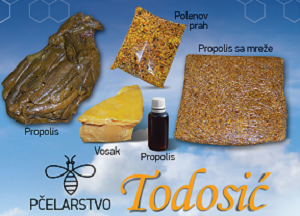 Pčelarstvo Todosić Pčelinji proizvodi propolis, propolis sa mreže, pčelinji vosak, polenov prah, propolis